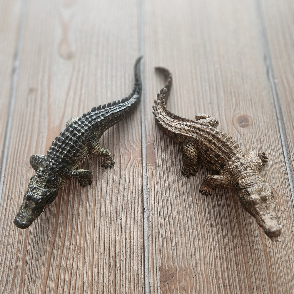 Reptile Figurine Set - Alligator And Crocodile